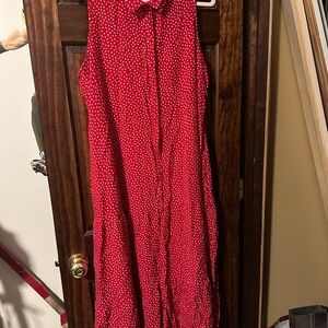 Croft & Barrow Red and White Polka Dot Top XXL